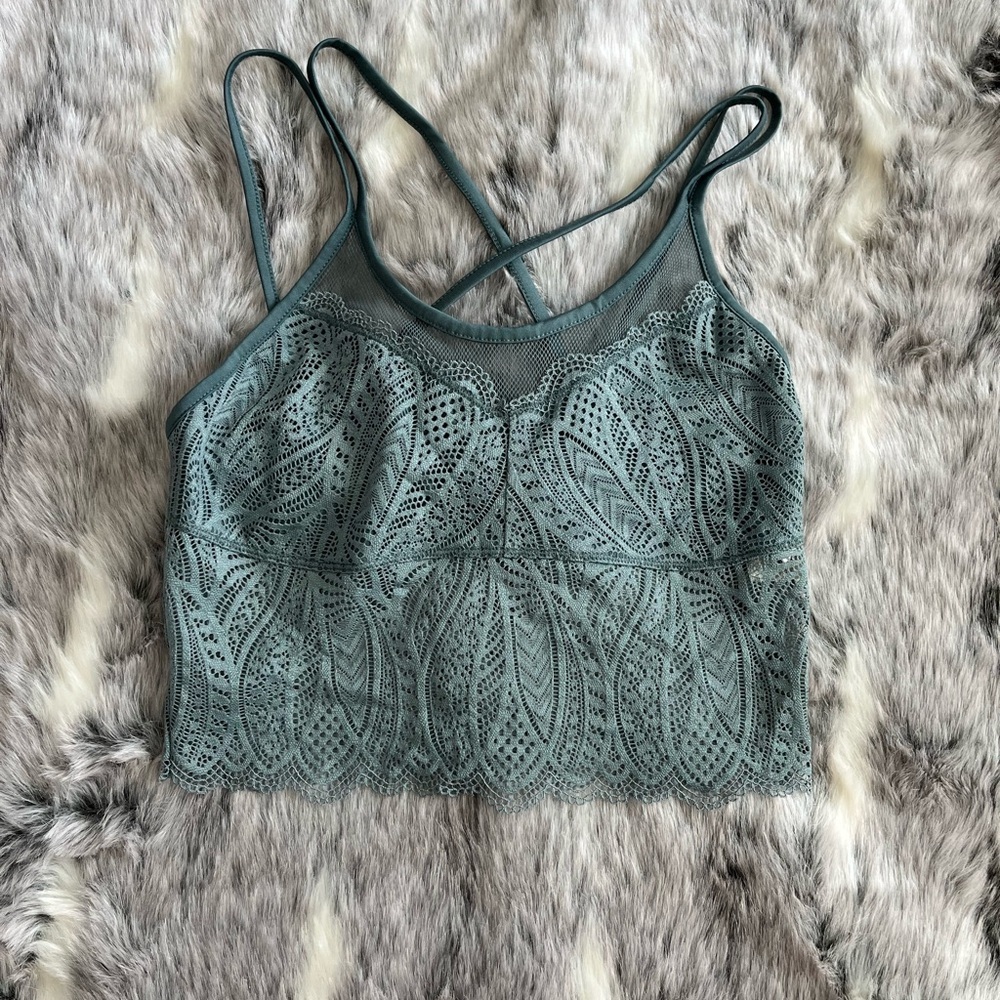 Free People Intimately sage Lace Bralette top sz XS